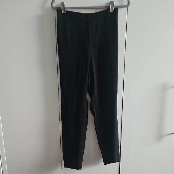 Vince Pants - Vince Size S Pull On Black Pants With Stripe On Size